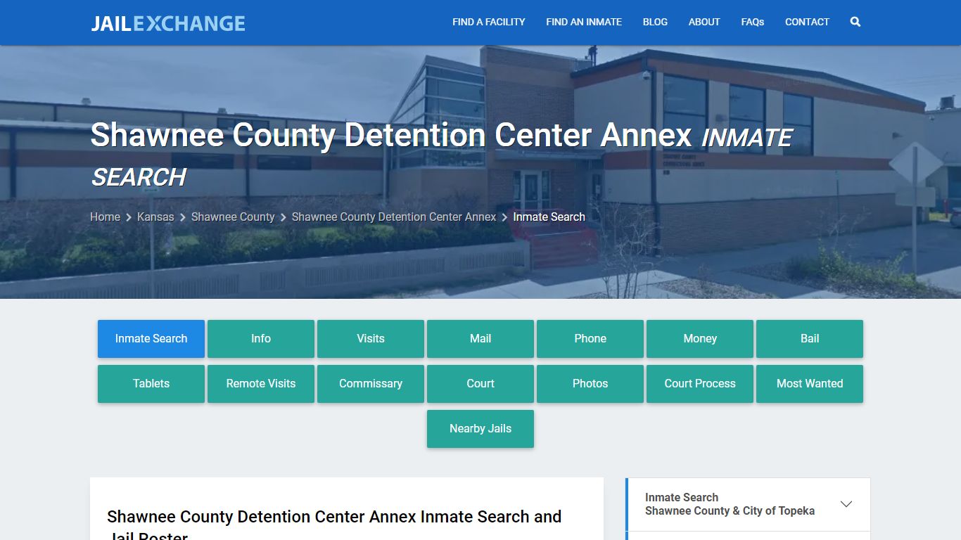 Shawnee County Detention Center Annex Inmate Search